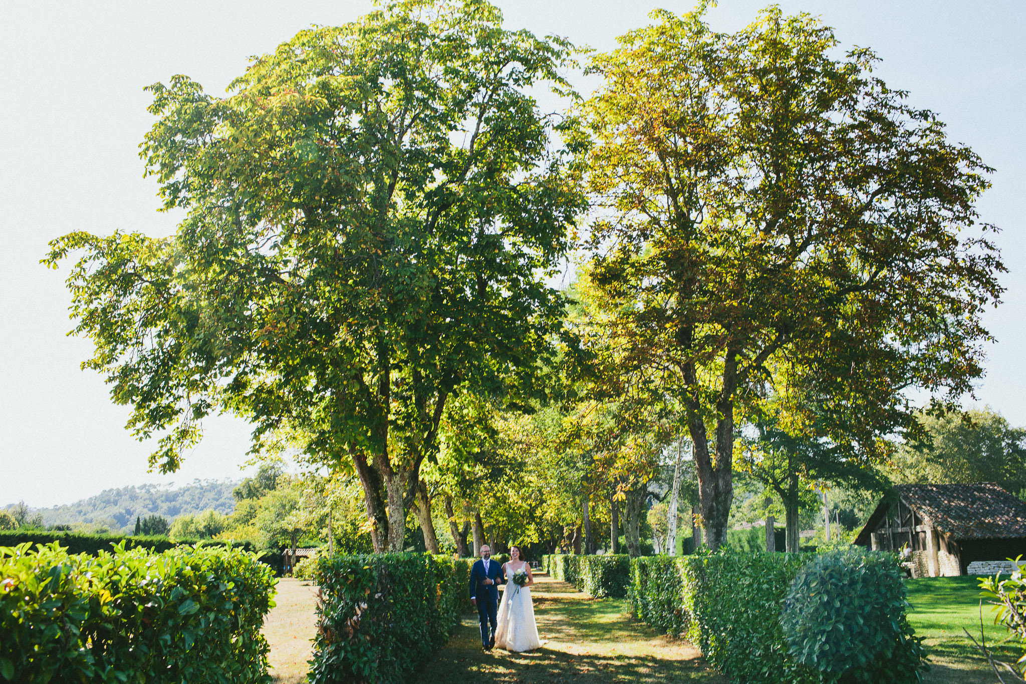 American destination wedding in France father of the bride and bride