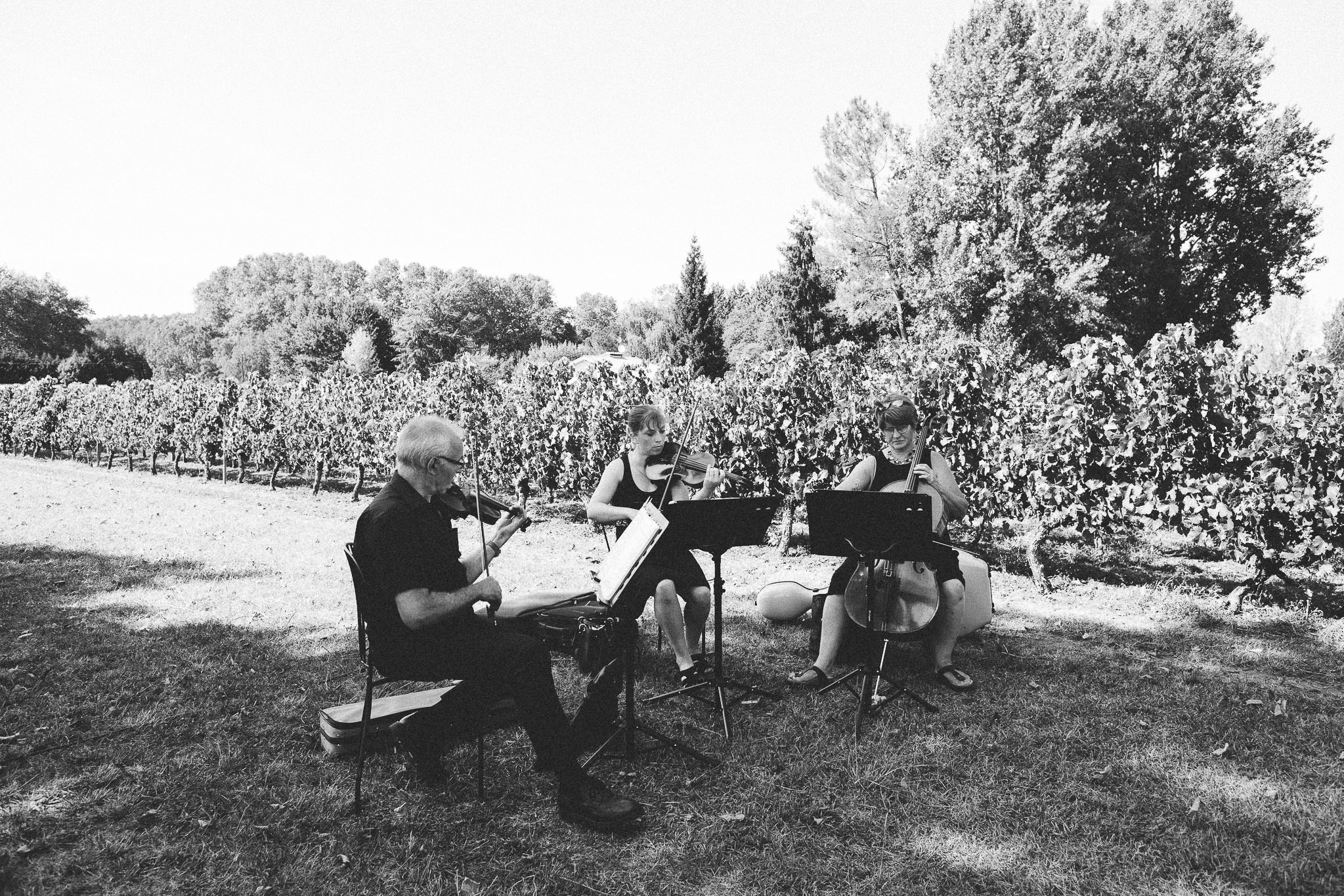 American destination wedding in France musicians 