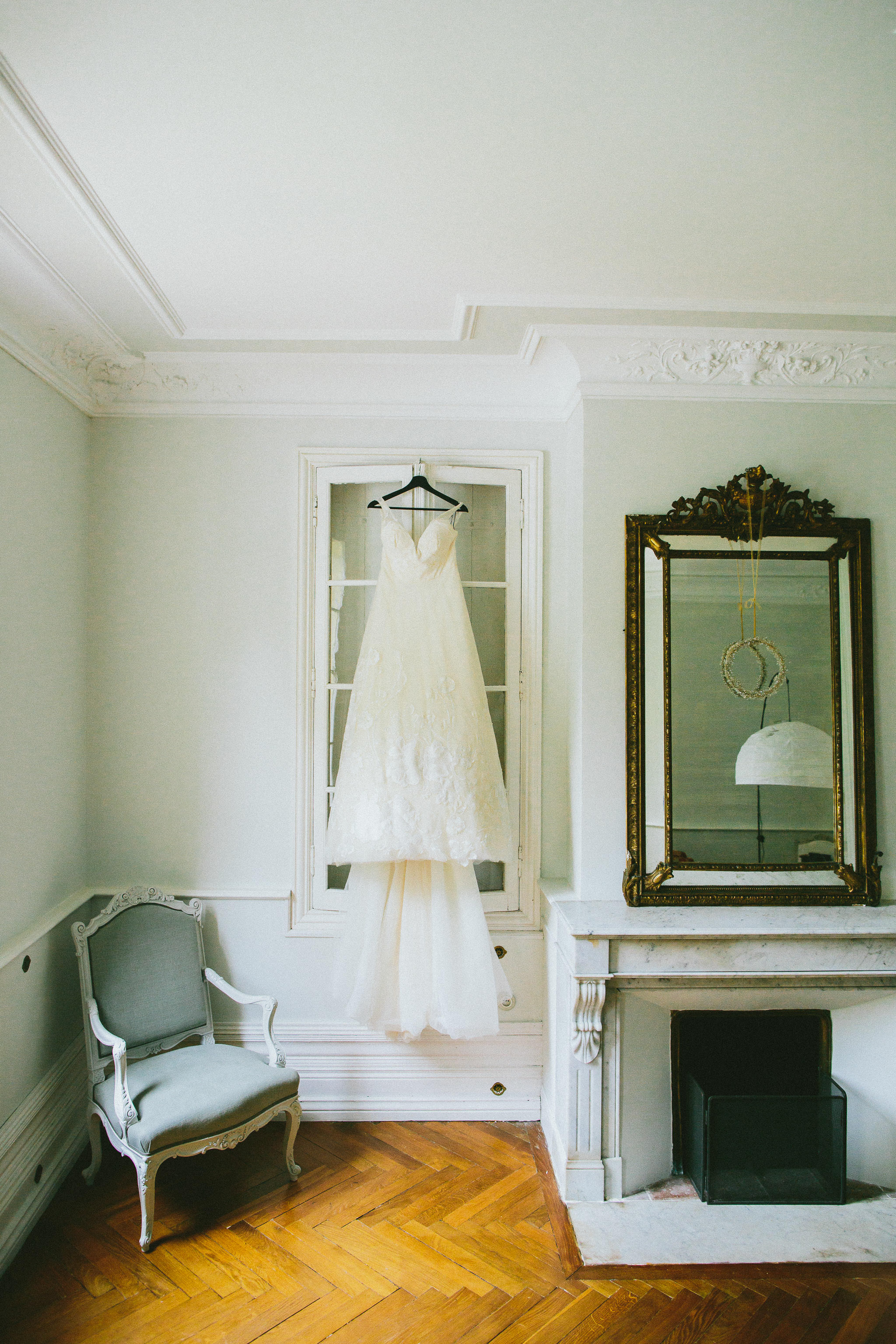 American destination wedding in France wedding dress
