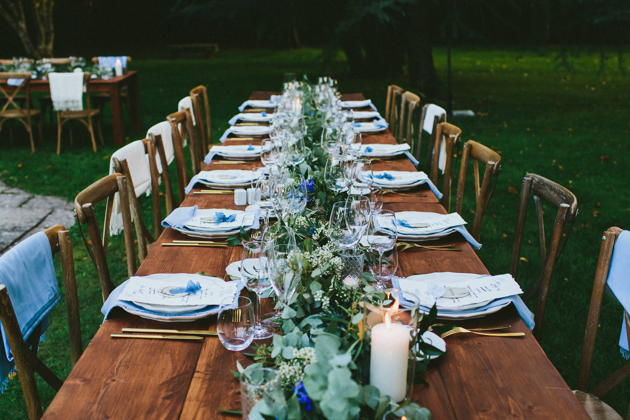American destination wedding in France wedding table