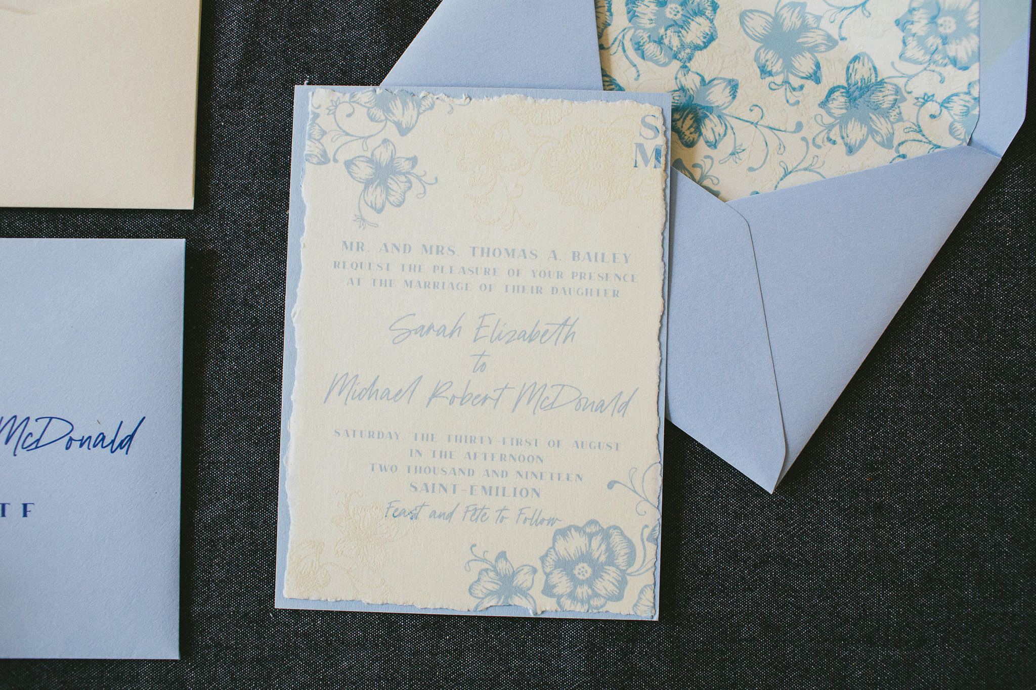 American destination wedding in France wedding invitations