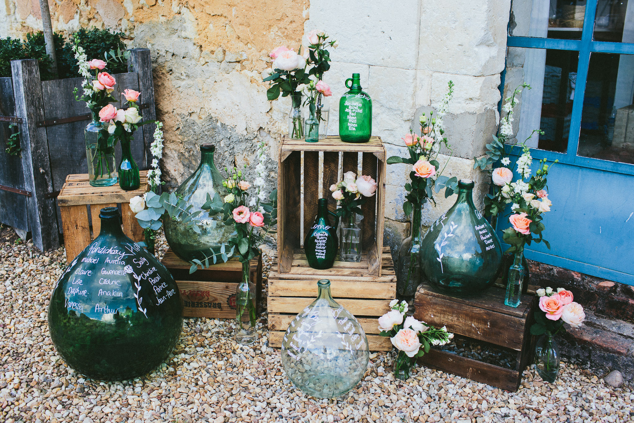 French British wedding reception decoration