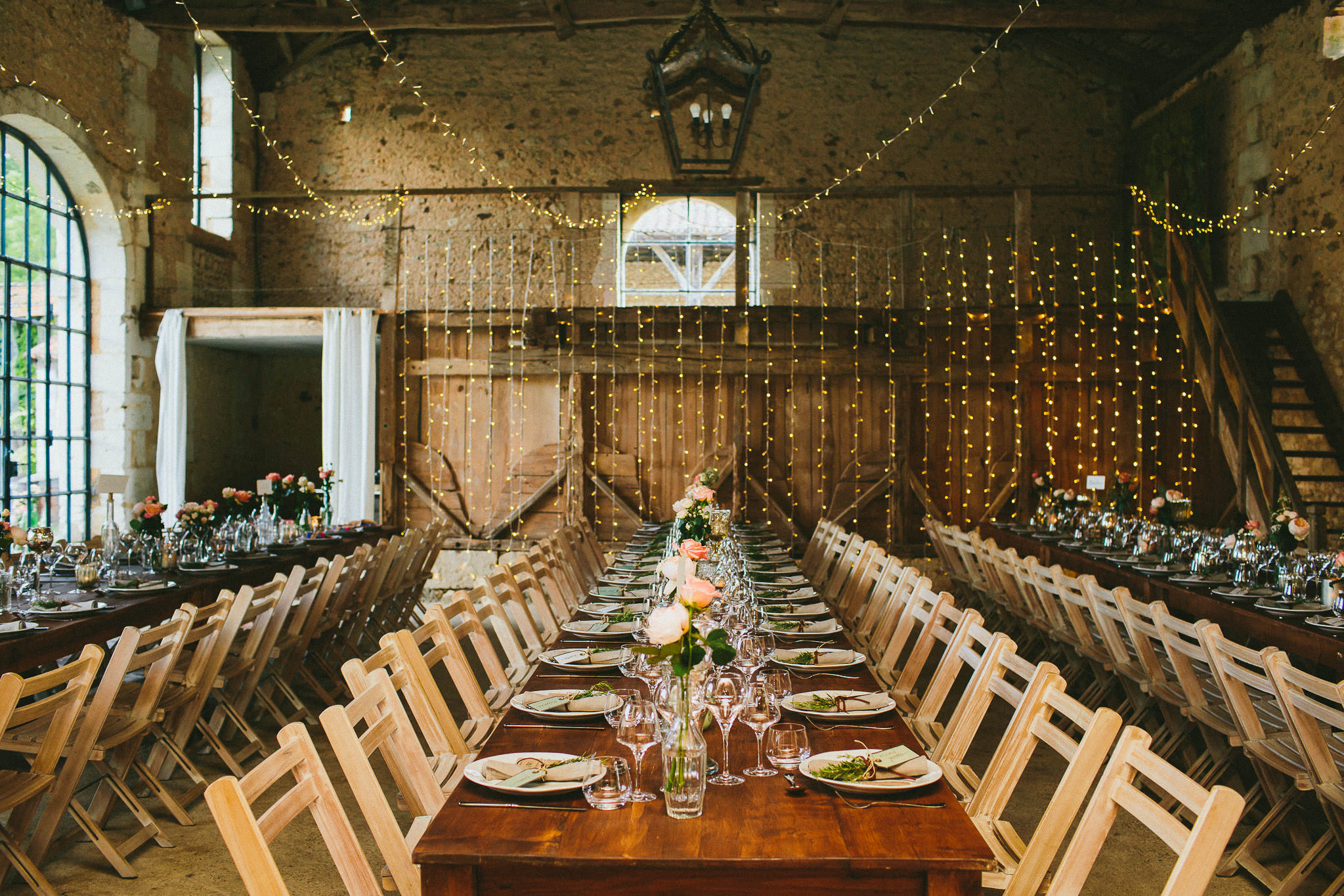 French British wedding reception table