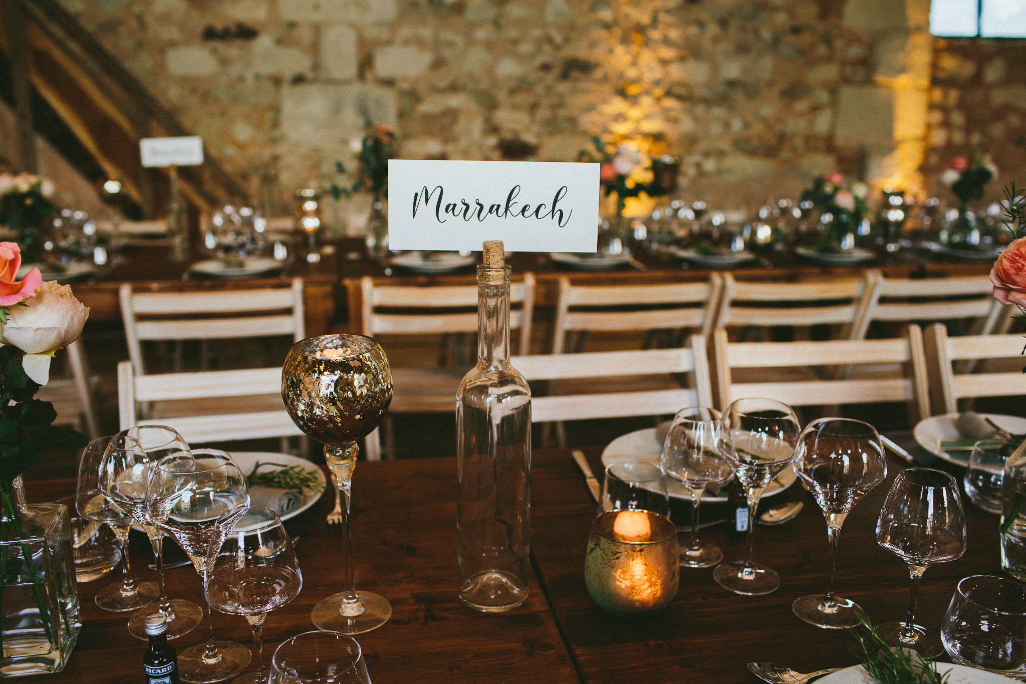 French British wedding reception decoration table
