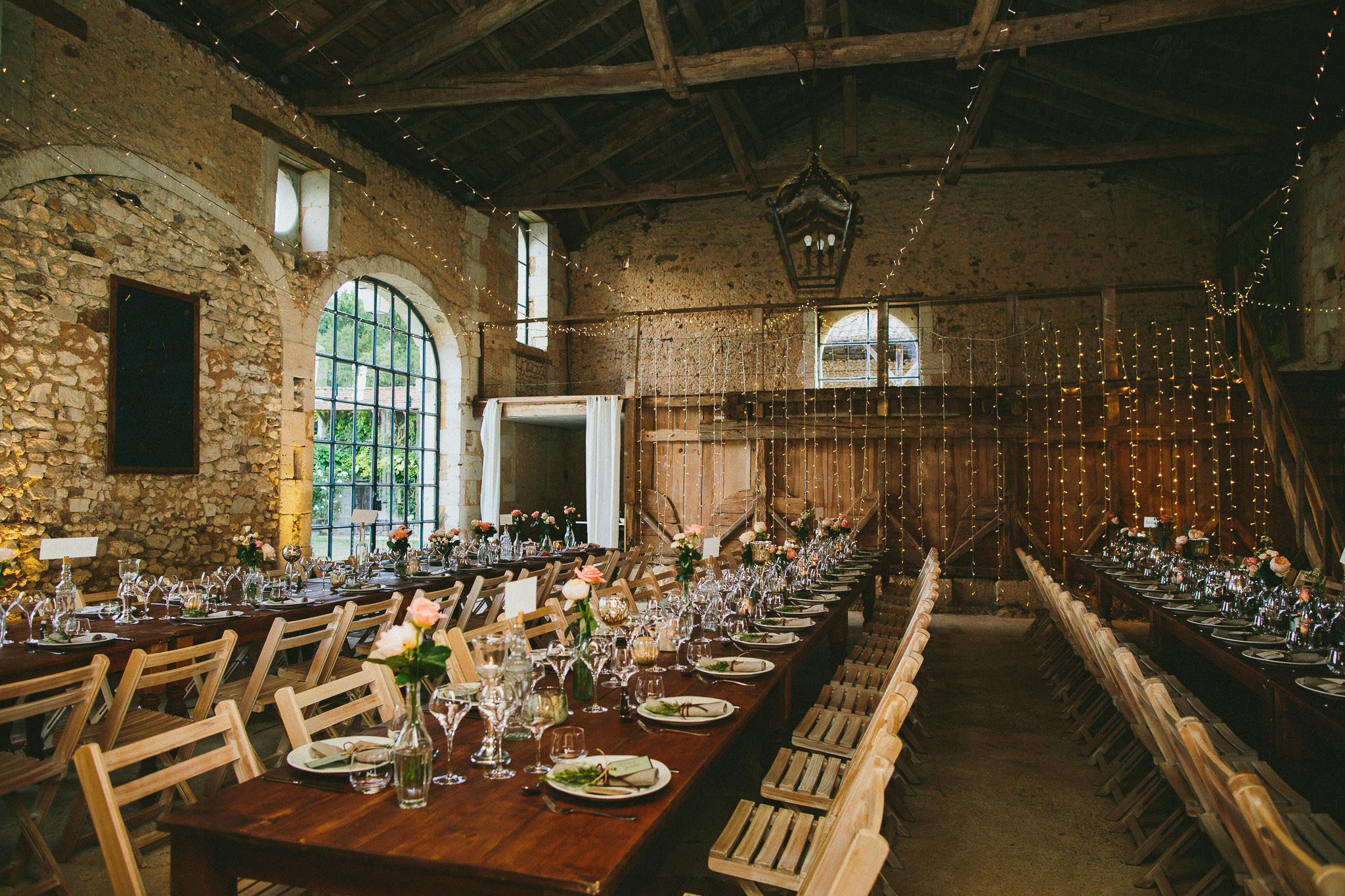 French British wedding table setup