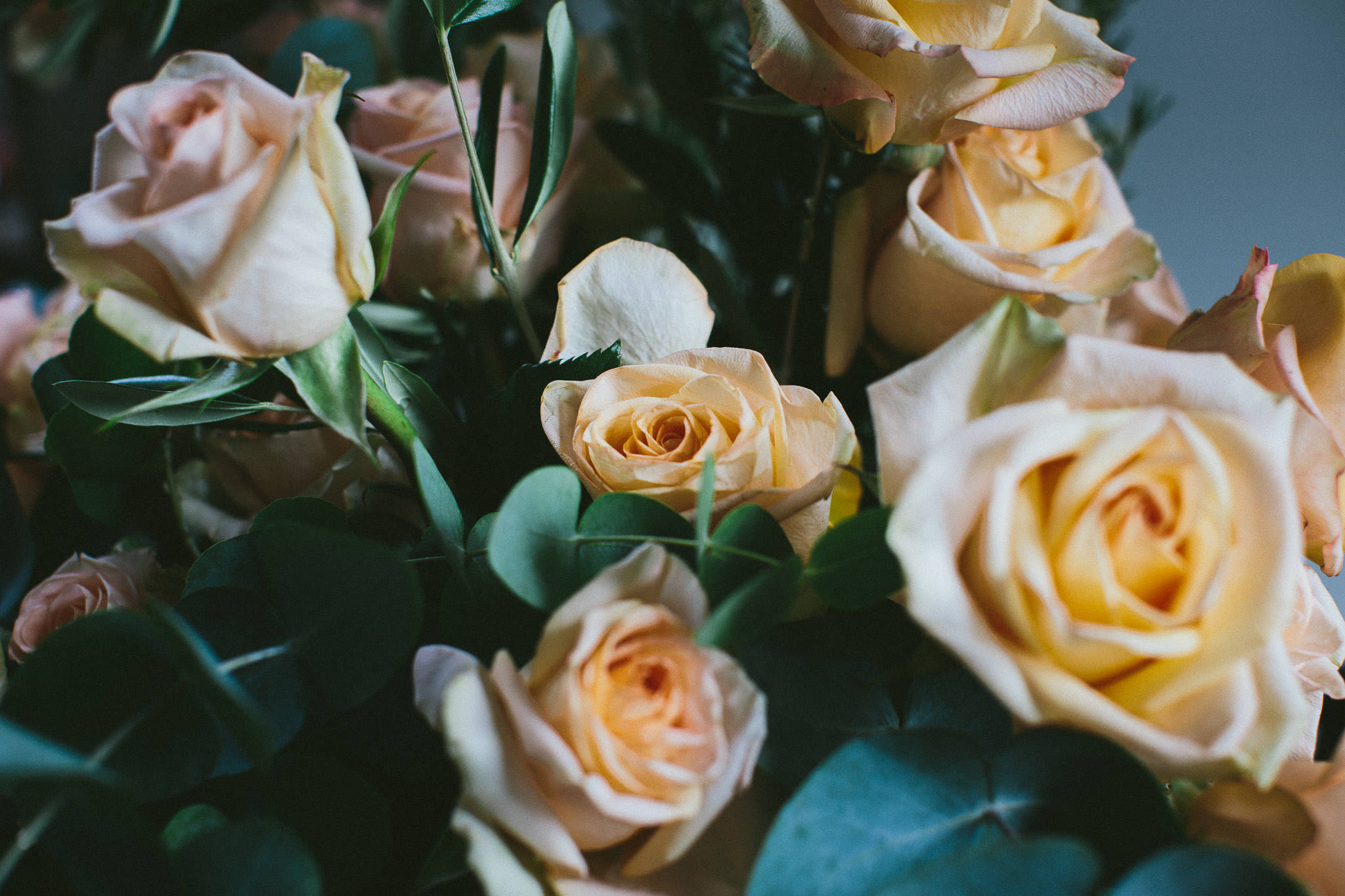 French British wedding roses