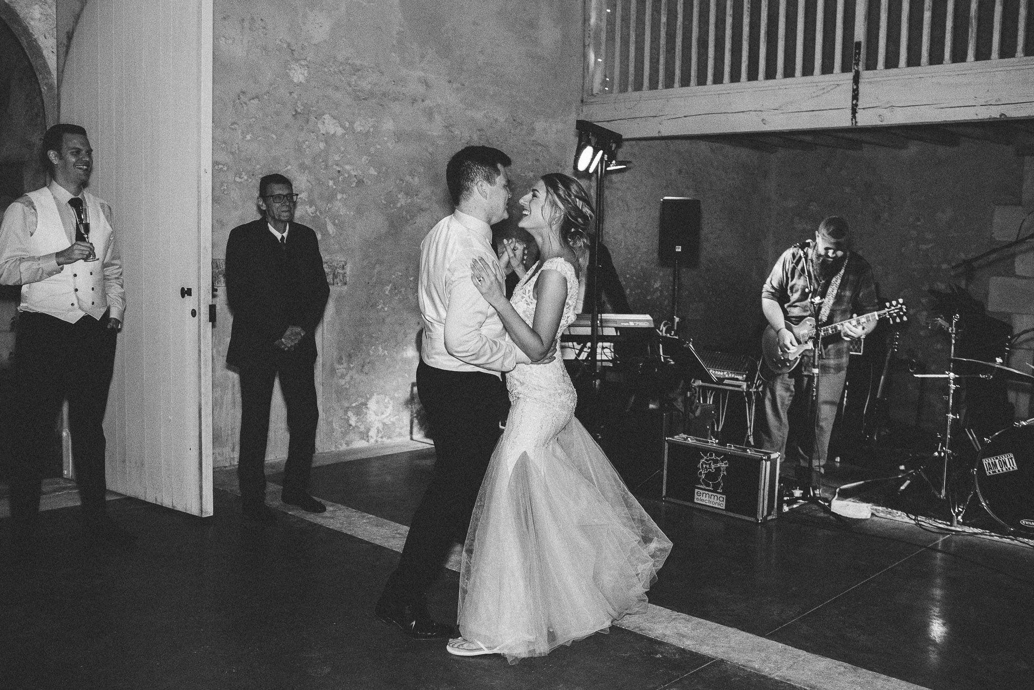 destination wedding bride and groom first dance