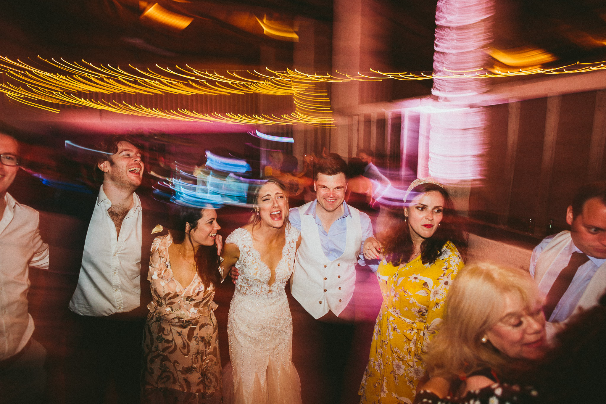 bride and groom dance fun