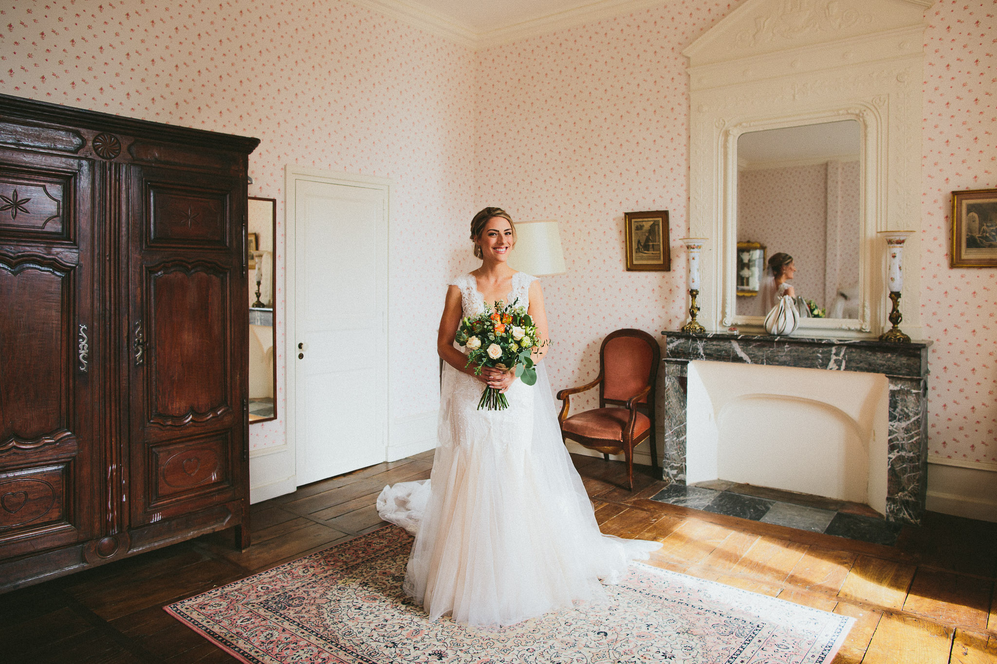 Lovely French destination wedding bride portrait