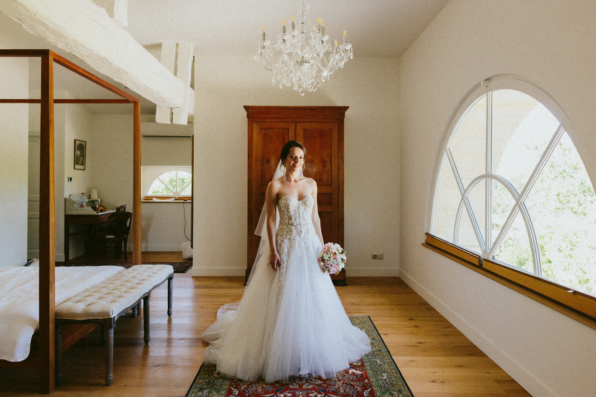 window light bride portrait Classy french wedding
