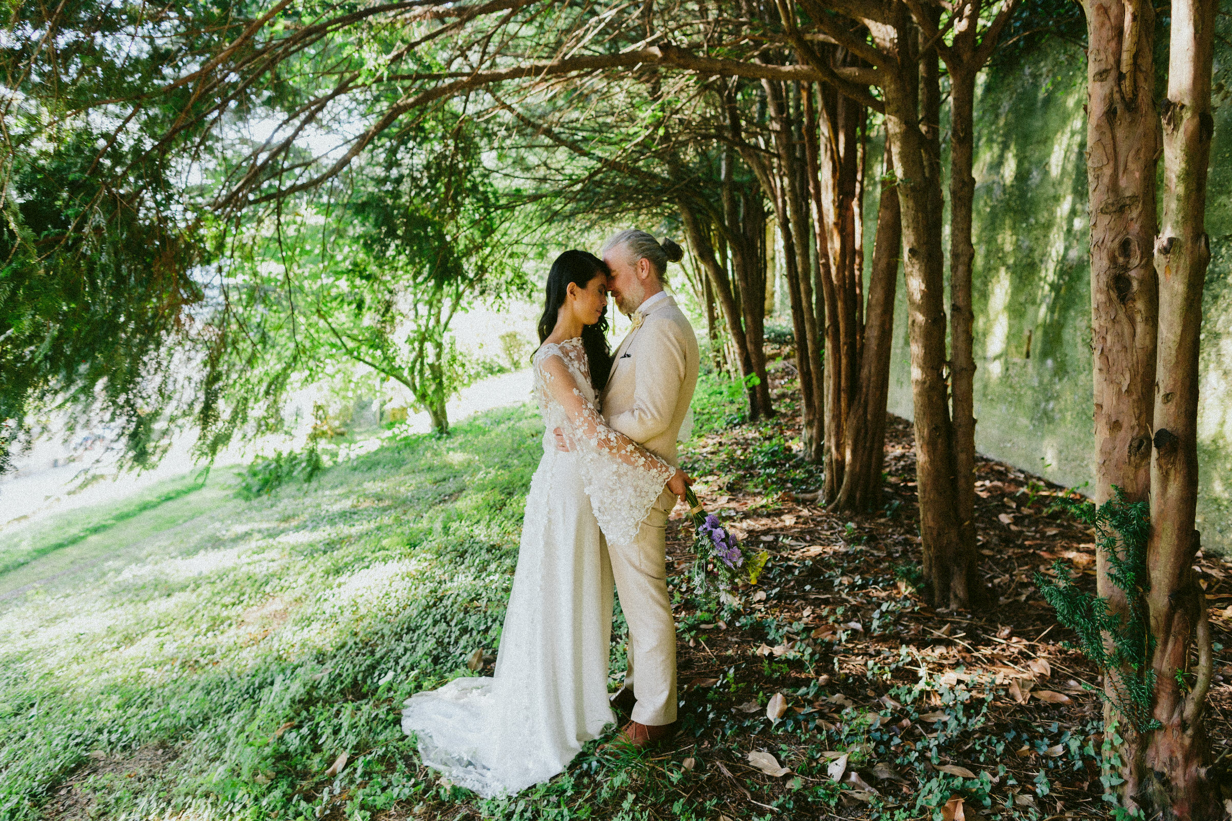 photo session bride and groom woods French Domain Wedding