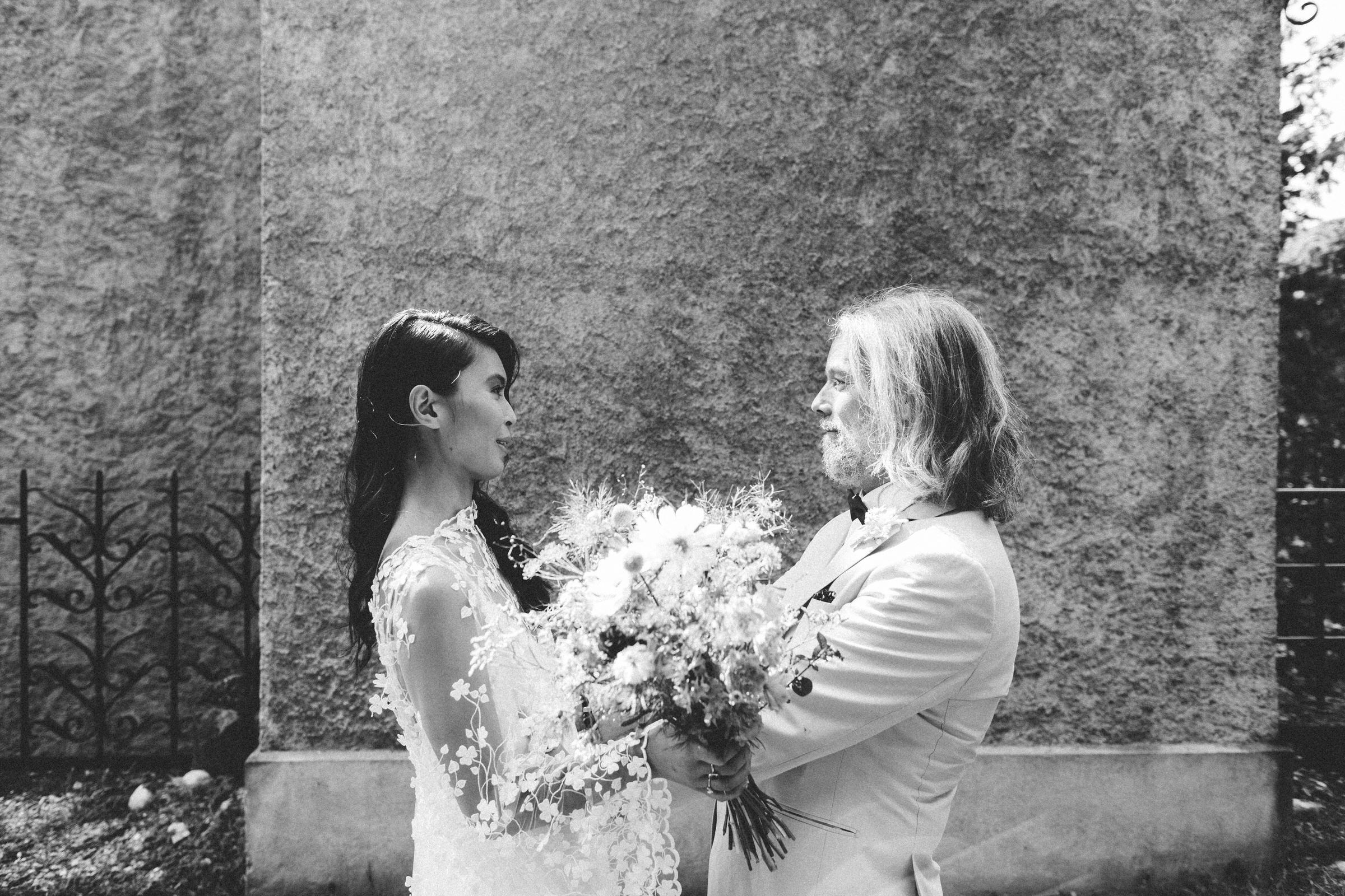 first look bride and groom French Domain Wedding