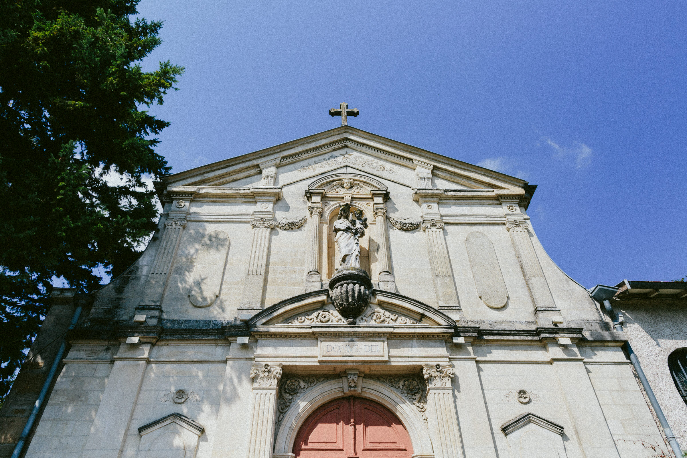 Church bride and groom French Domain Wedding