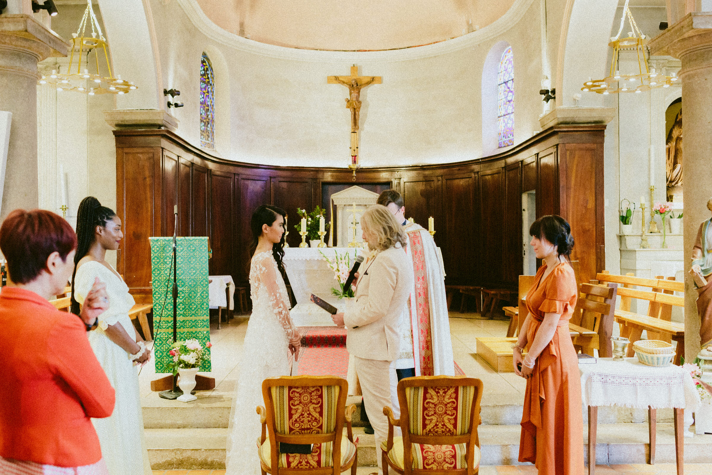 bride and groom wedding ceremony French Domain Wedding