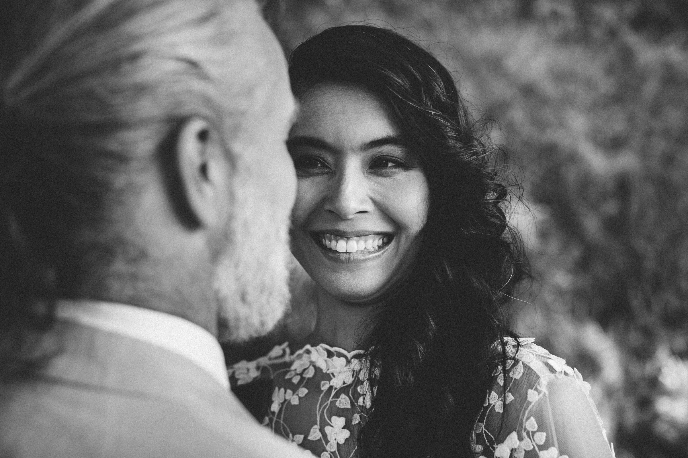 happy bride French Domain Wedding