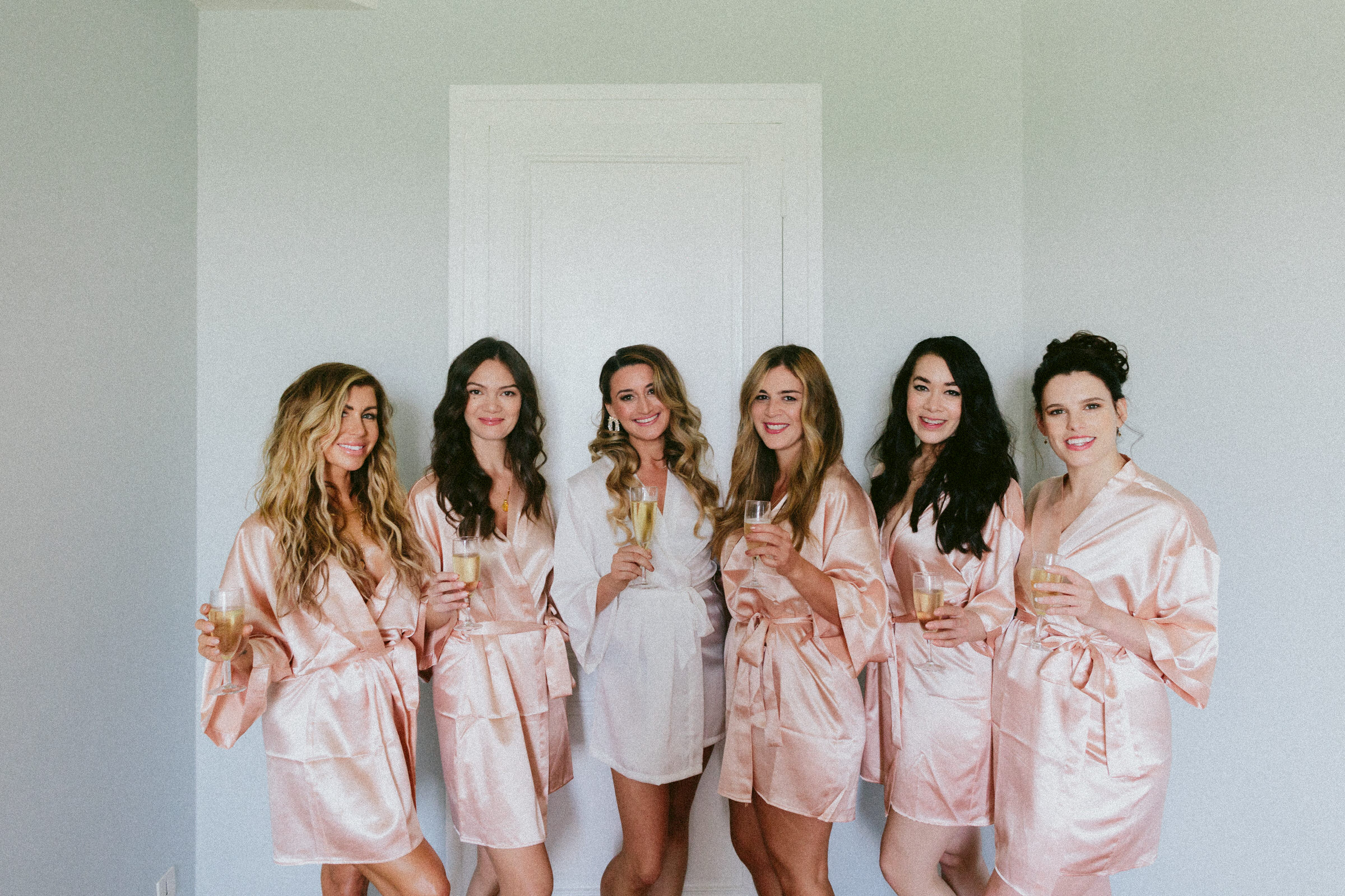 Bridesmaid and bride France Village wedding