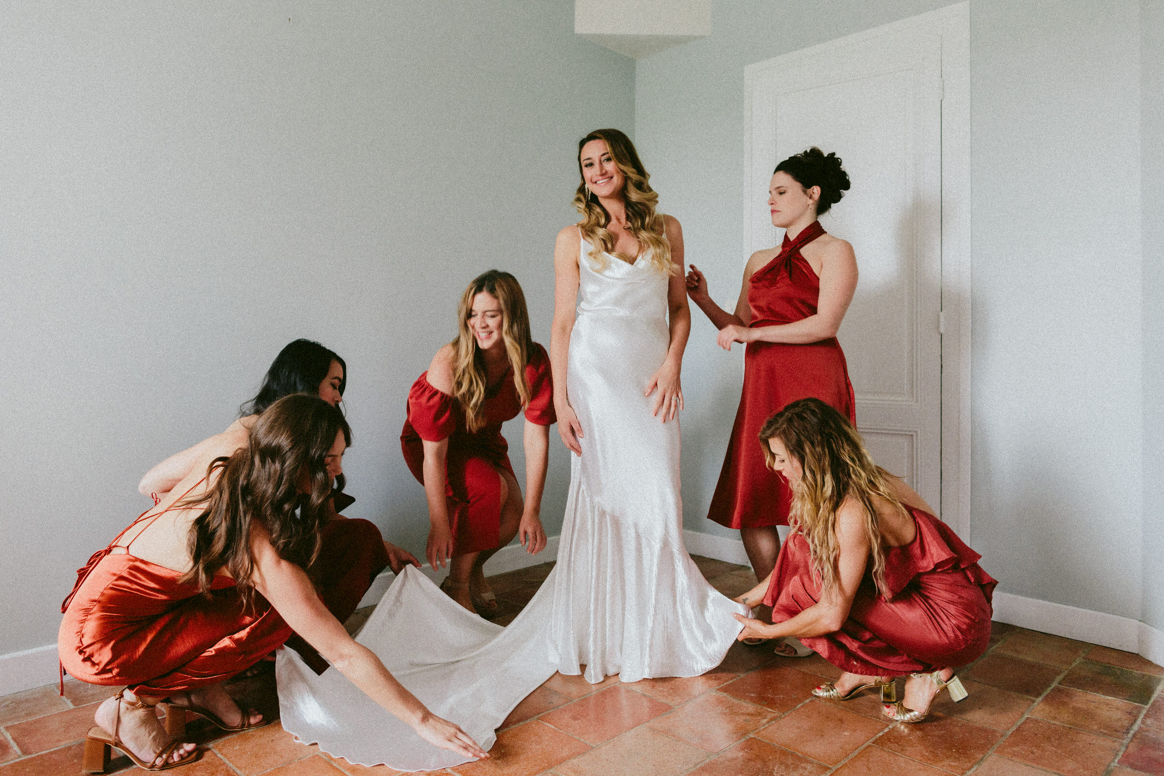 brides dress France Village wedding