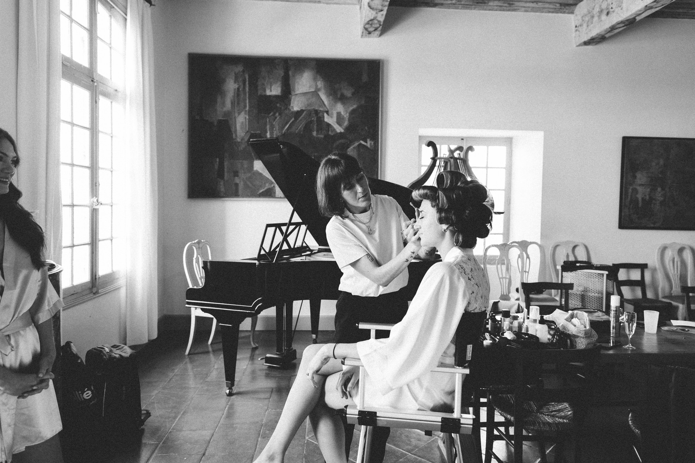 hair makeup france village wedding