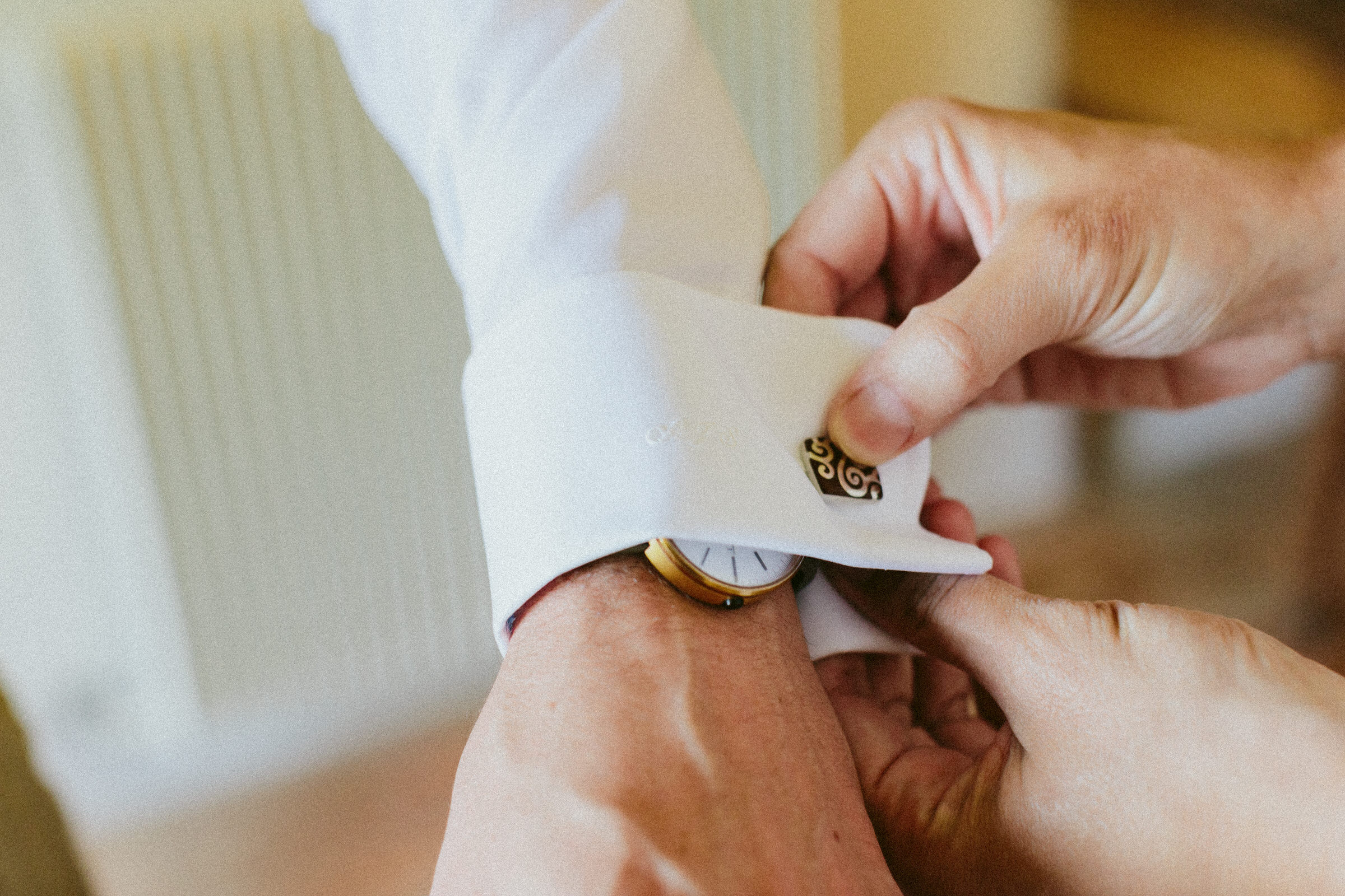 grooms cufflinks France village wedding