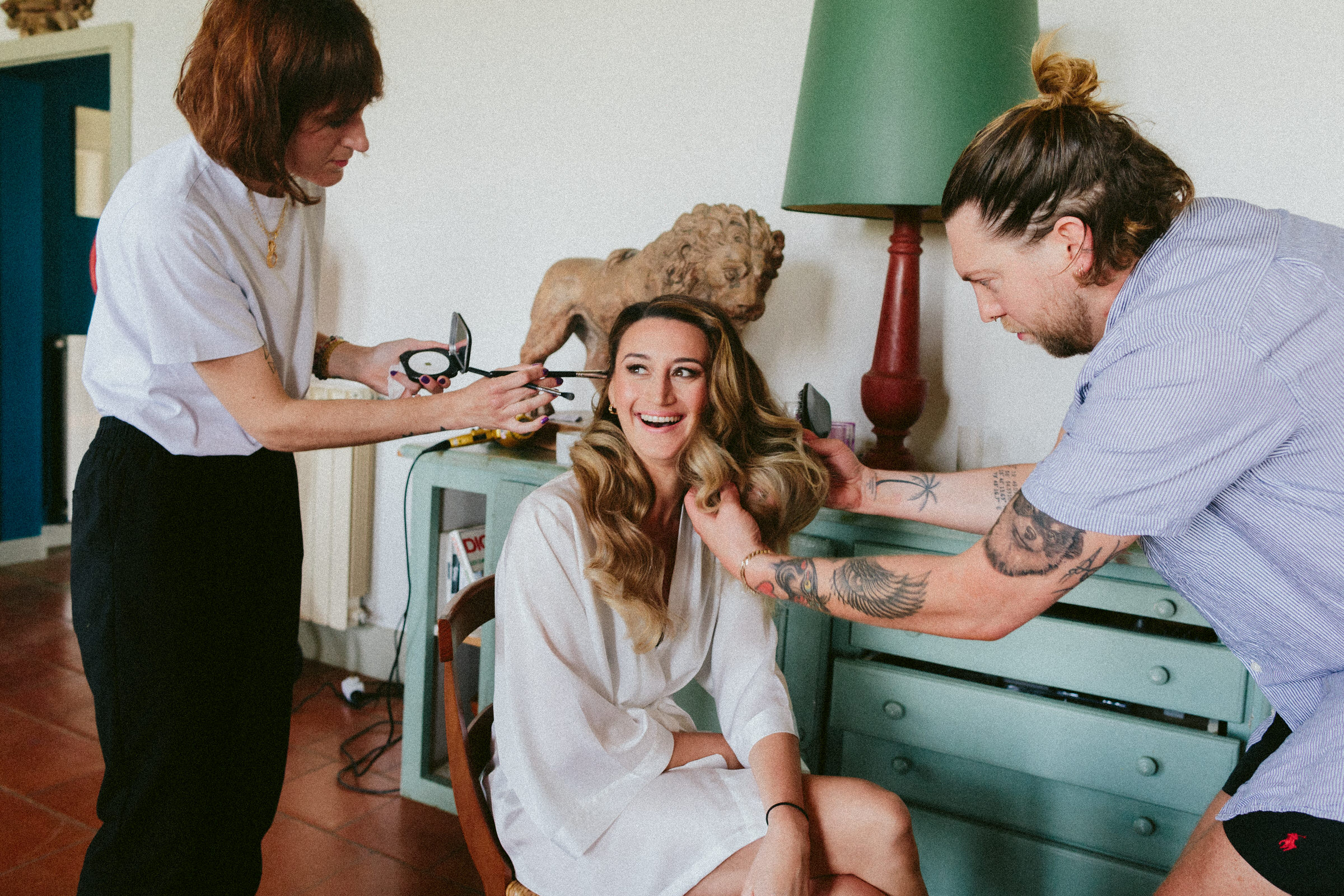 Hair and makeup France village wedding