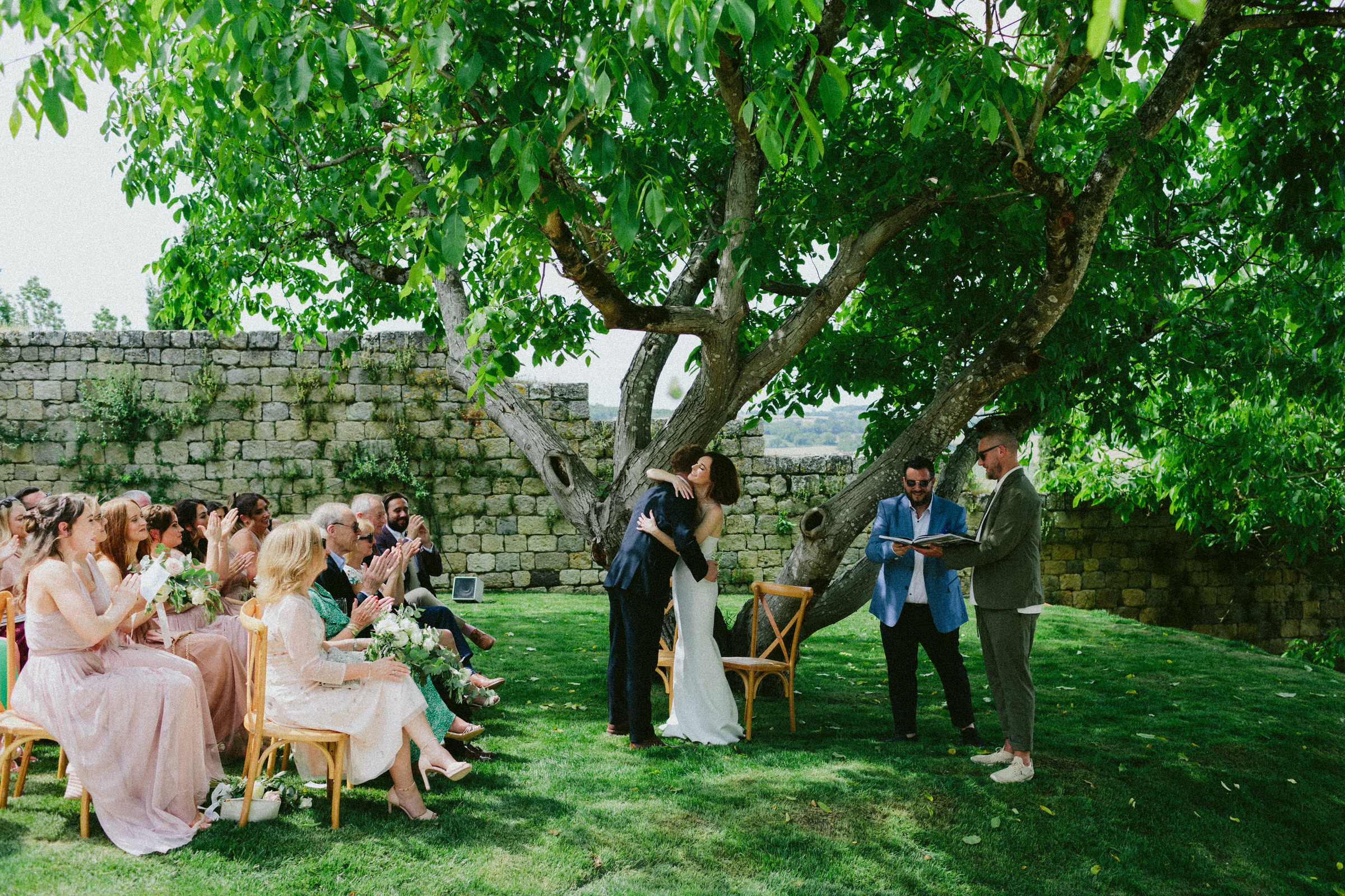 wedding ceremony huge Castelnau des Fieumarcon french village wedding