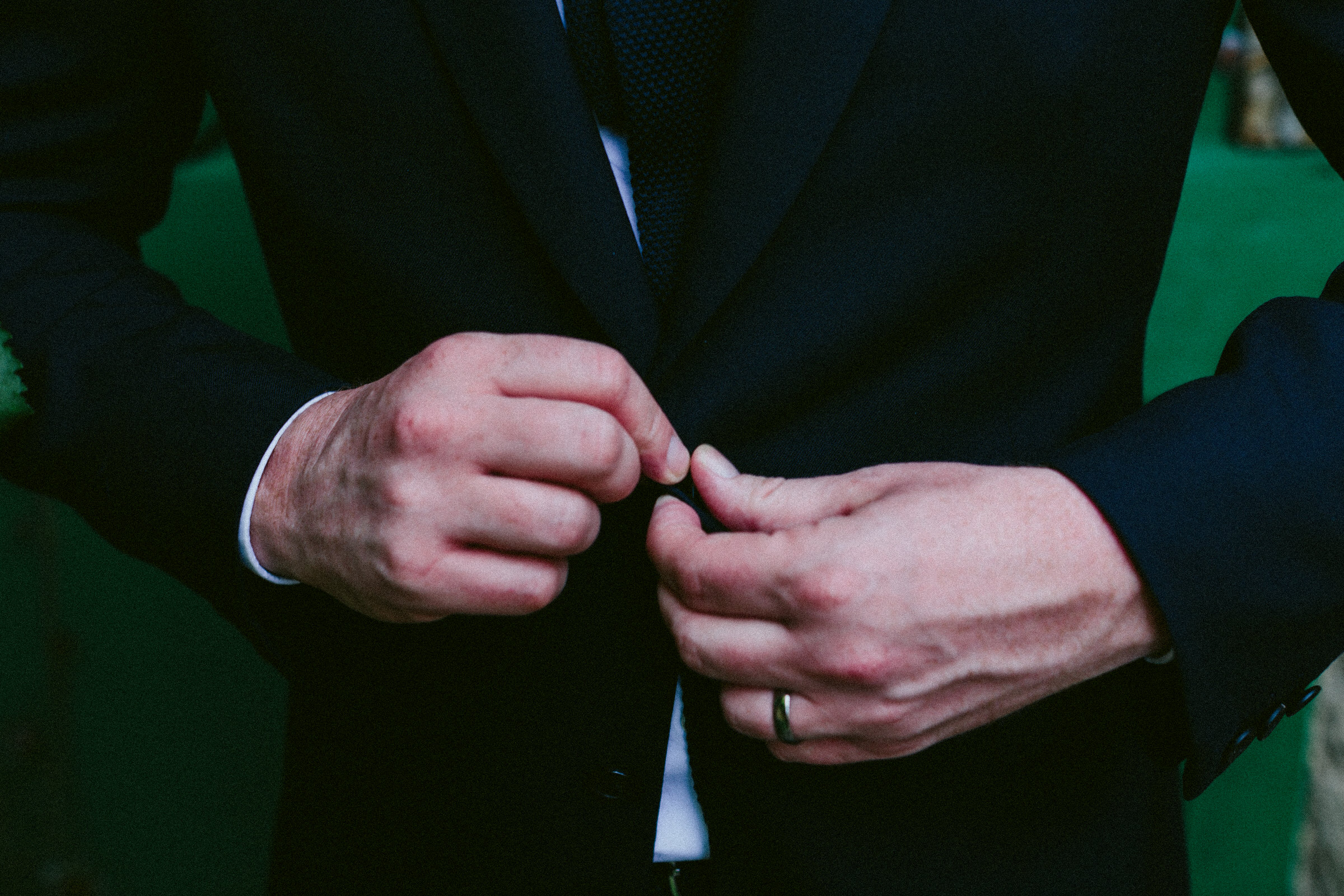 groom suit button Castelnau des Fieumarcon french village wedding