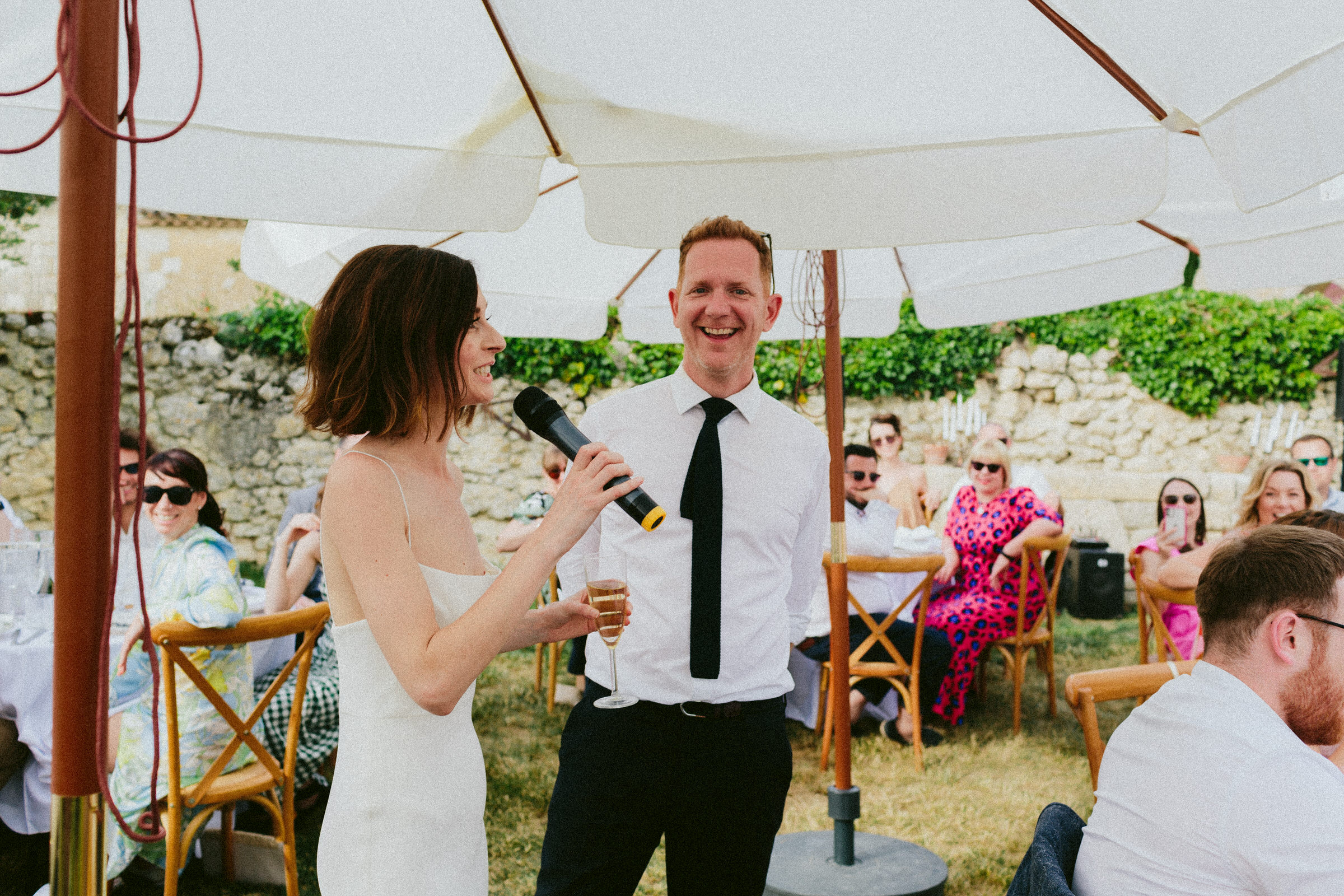 bride speech Castelnau des Fieumarcon french village wedding