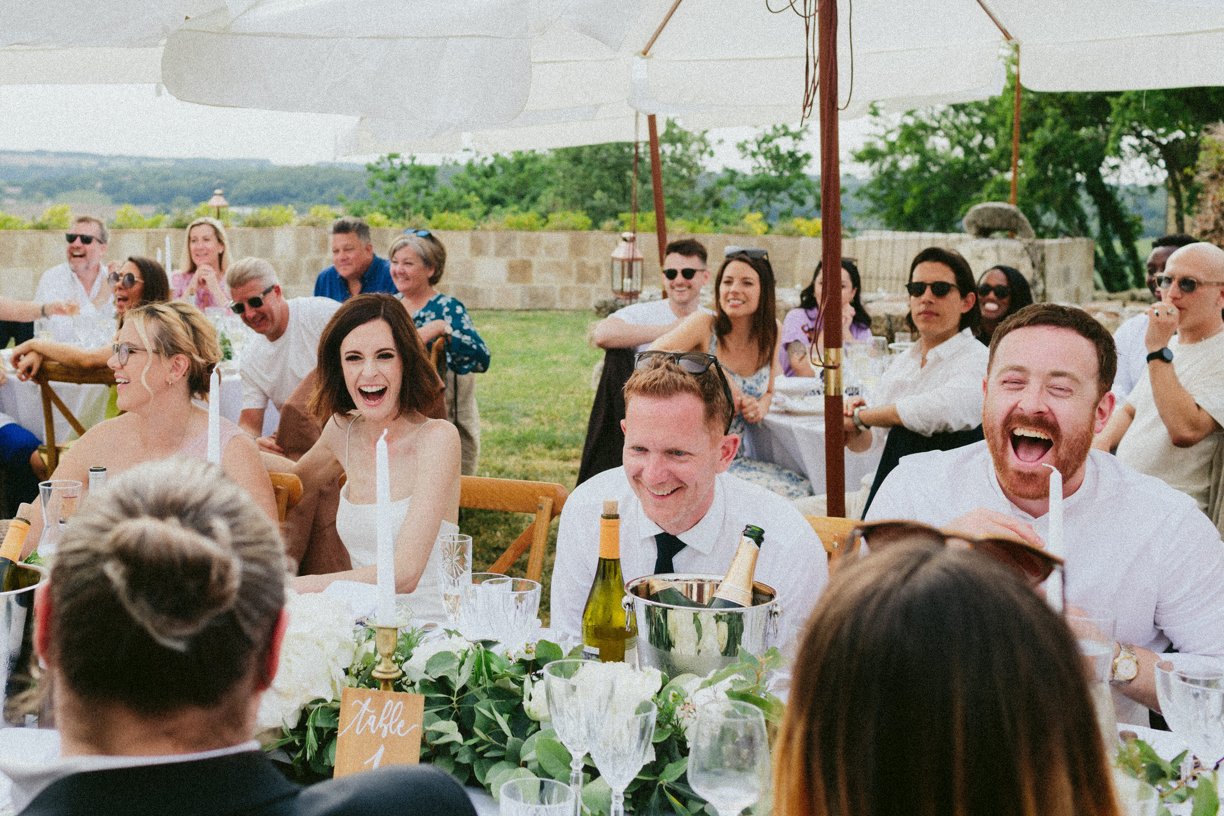 embarrassed groom wedding speech best man speech Castelnau des Fieumarcon french village wedding