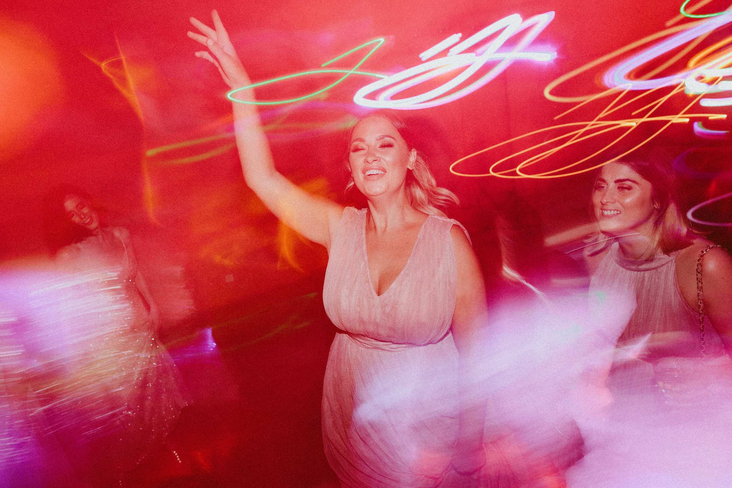 bridesmaid dancing Castelnau des Fieumarcon french village wedding