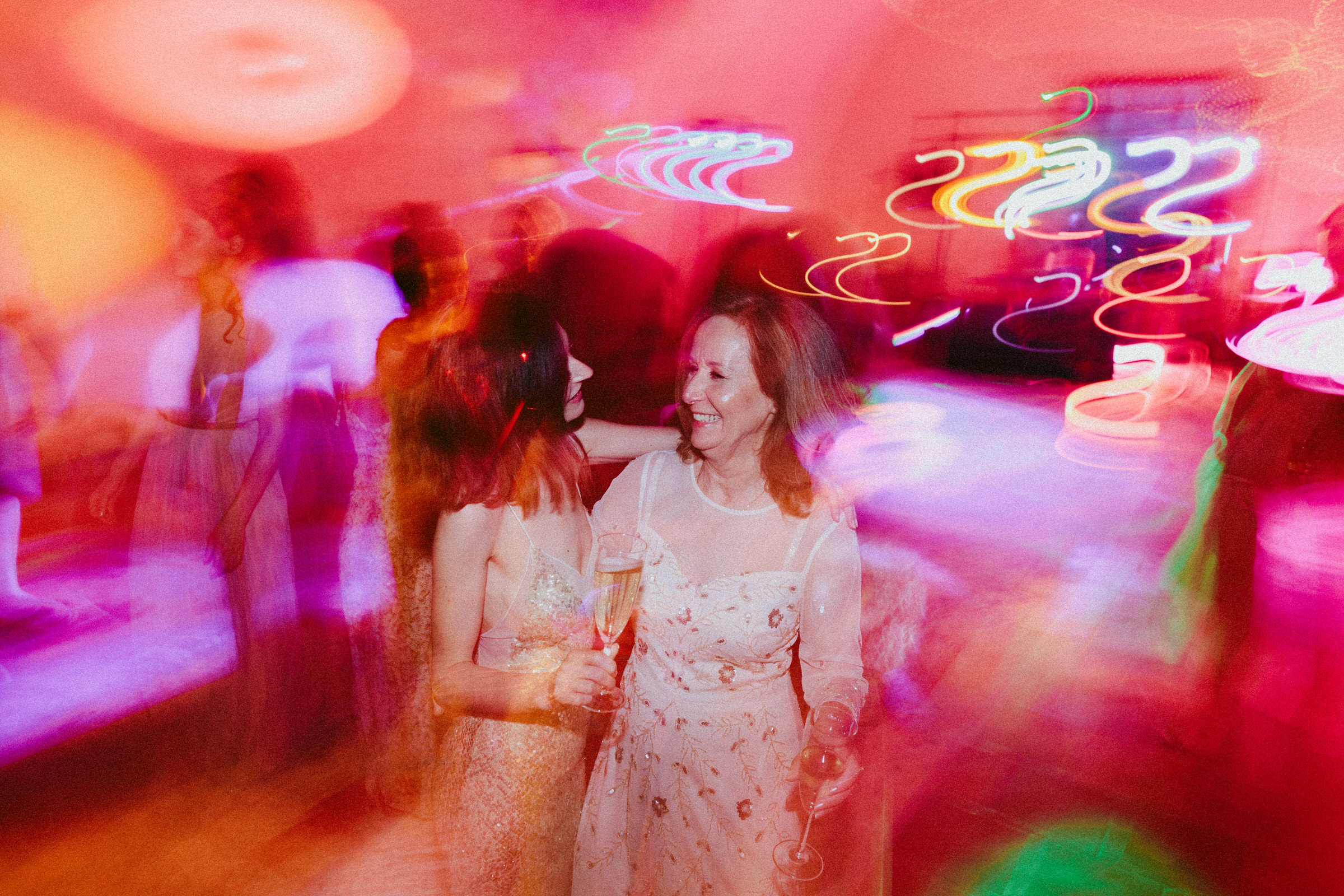 bride and mother of bride dance floor Castelnau des Fieumarcon french village wedding