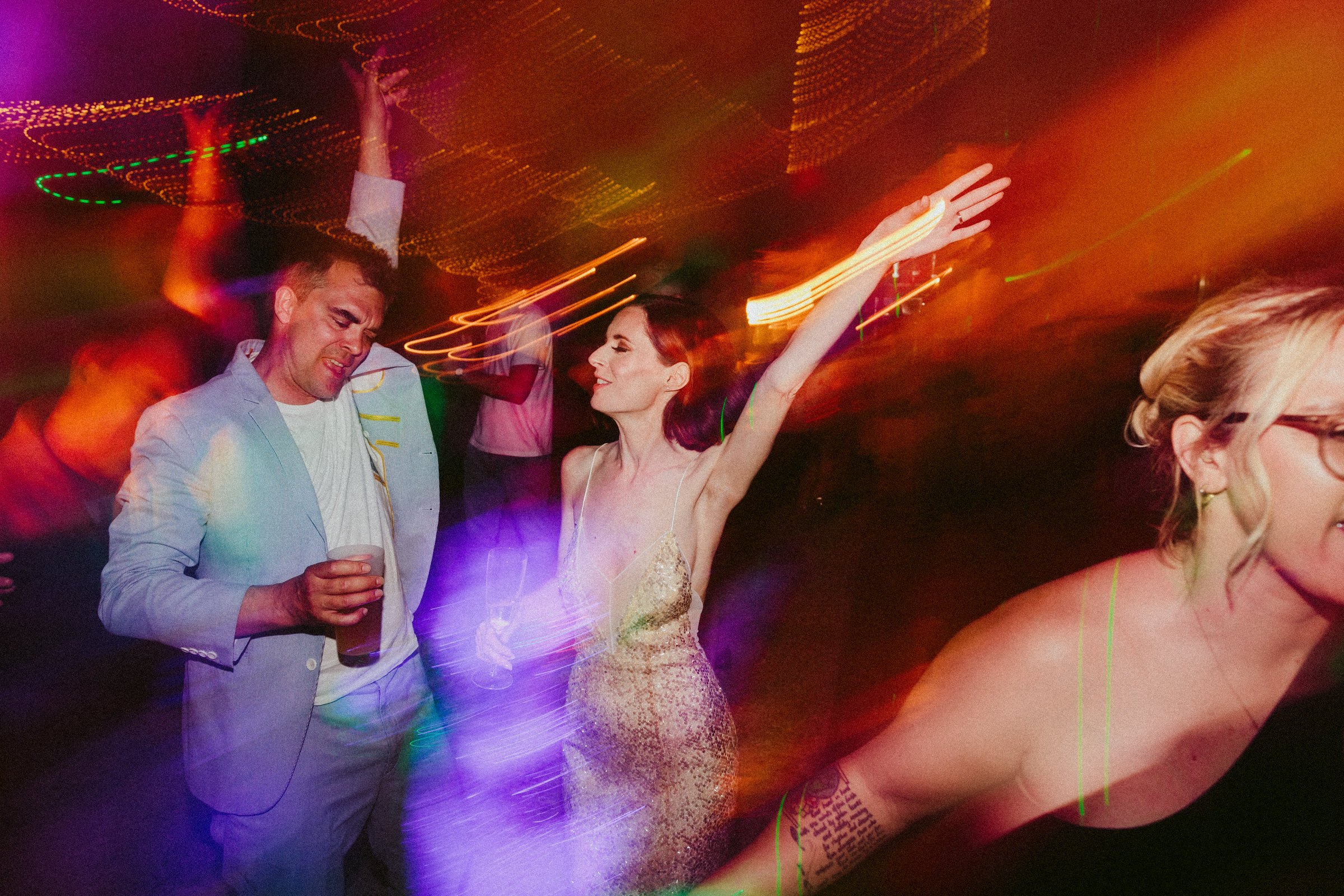 Saturday night fever wedding party Castelnau des Fieumarcon french village wedding