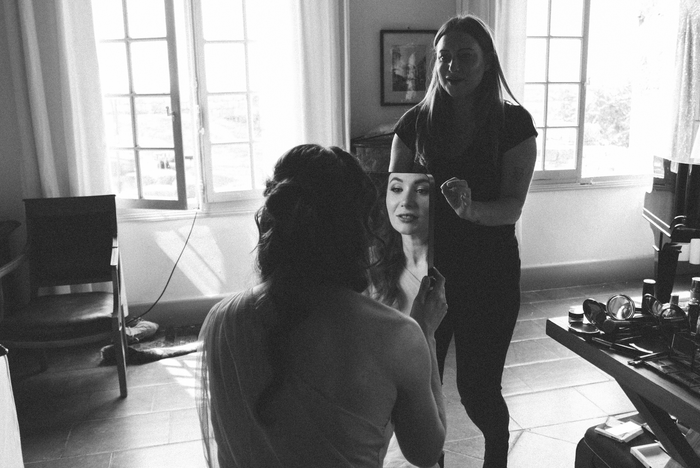 bridesmaid makeup Castelnau des Fieumarcon french village wedding