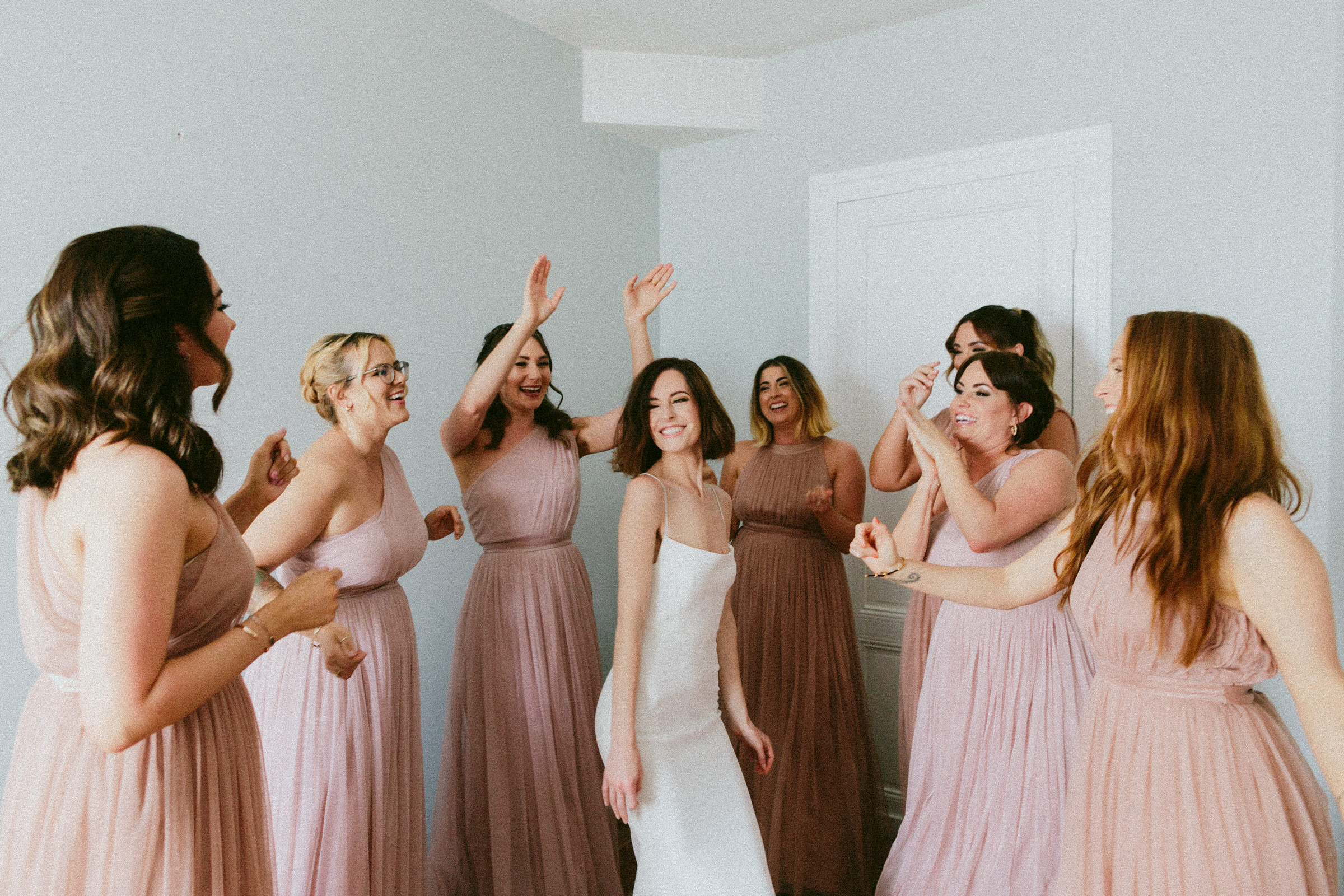 lets dance bride and bridesmaids Castelnau des Fieumarcon french village wedding