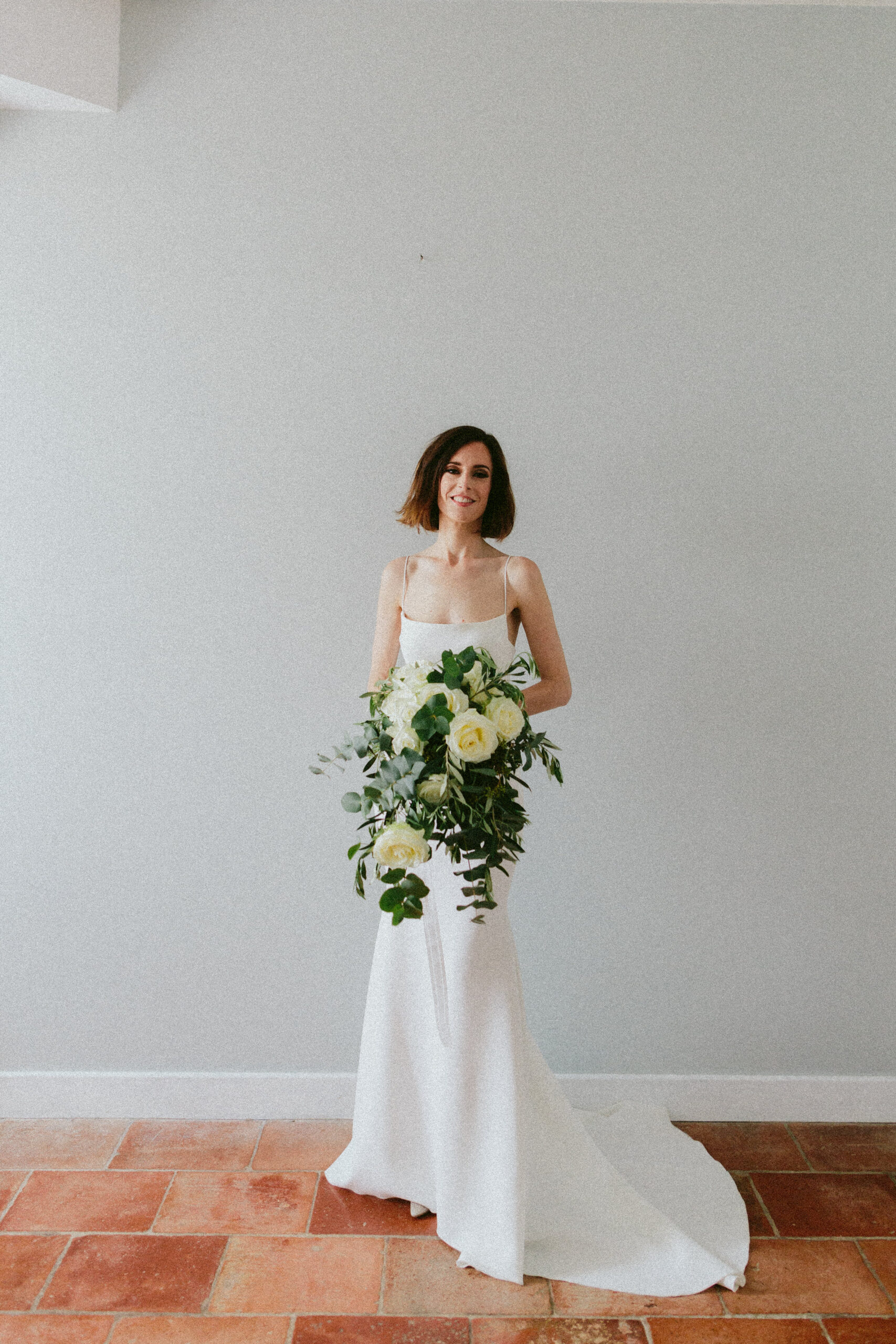 stunning bride wedding portrait Castelnau des Fieumarcon french village wedding