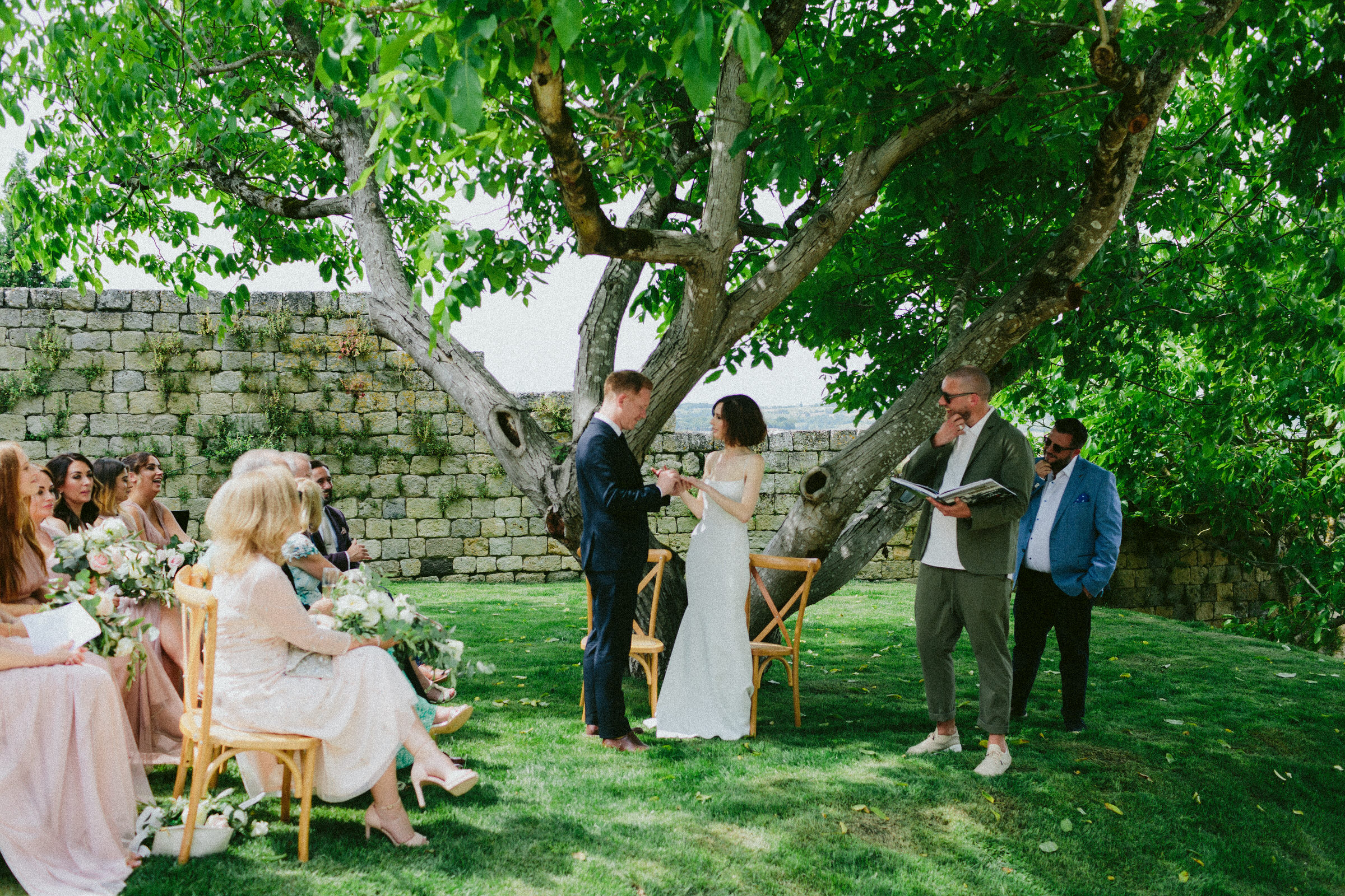 wedding ceremony ring exchange Castelnau des Fieumarcon french village wedding